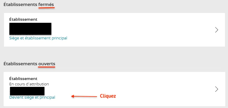 Récapitulatif de la liste des établissements ouverts et fermés