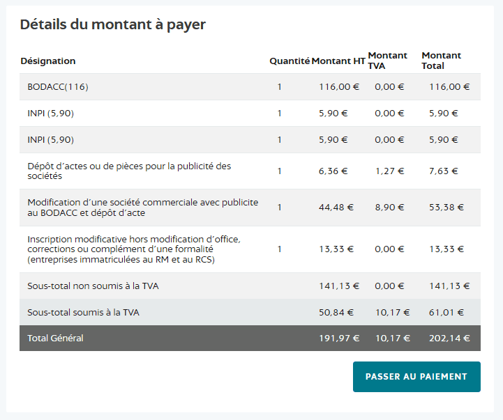 Cliquez sur passer au paiement