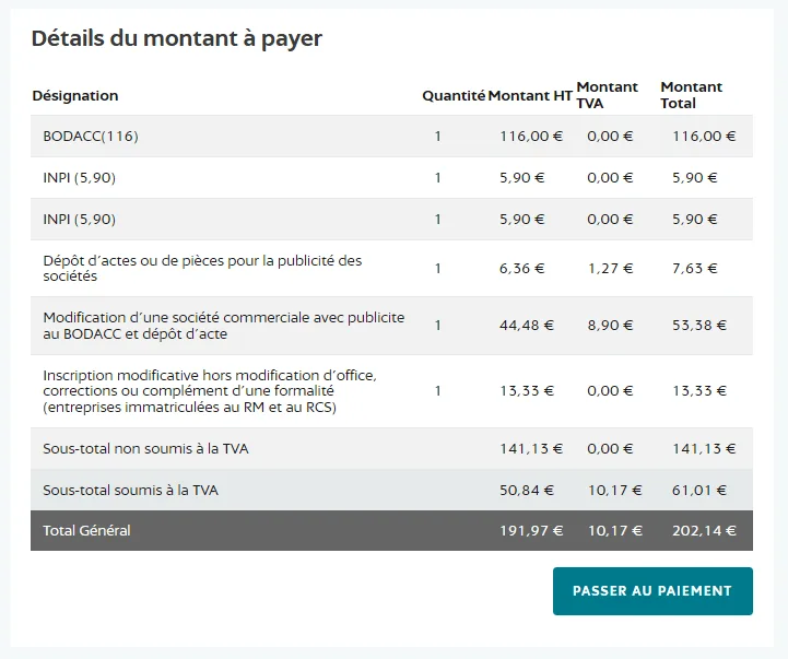 Cliquez sur passer au paiement
