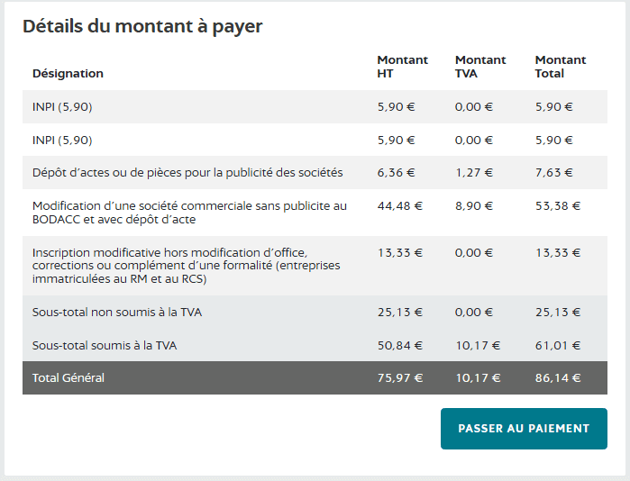 Cliquez sur passer au paiement