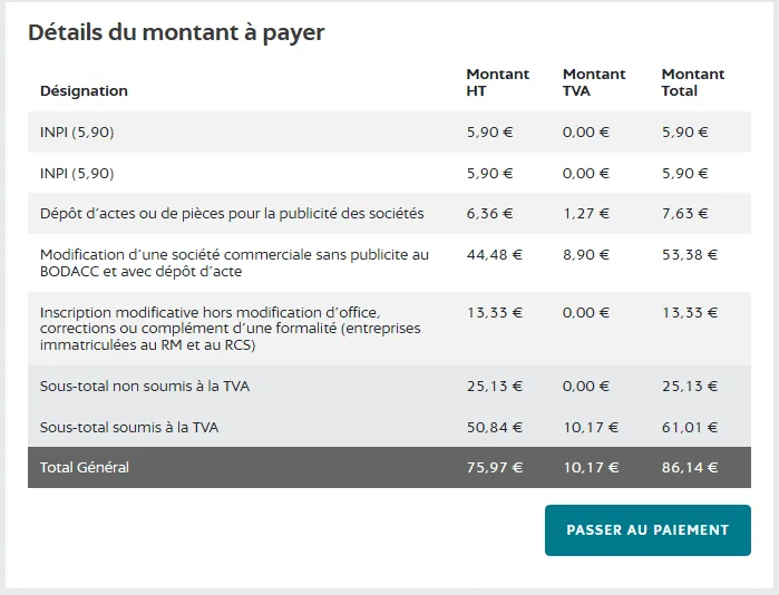 Cliquez sur passer au paiement